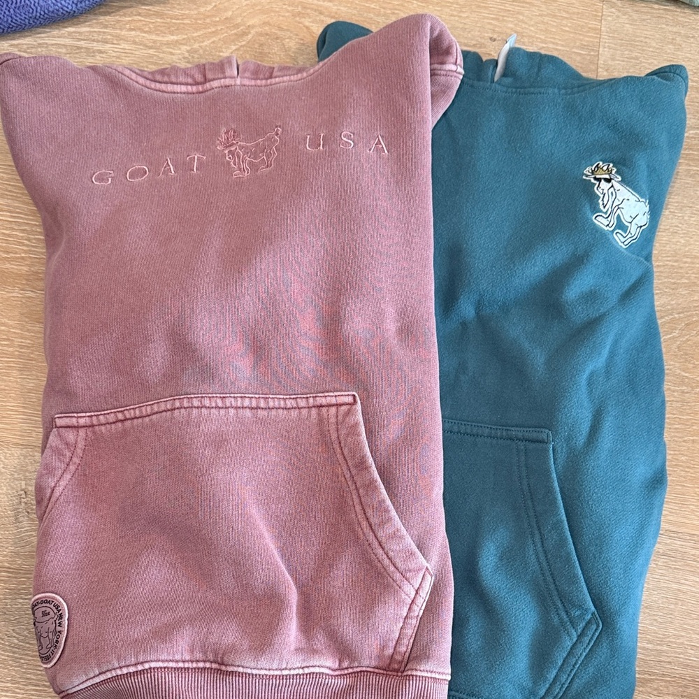 GOAT USA Red and Teal Hoodies